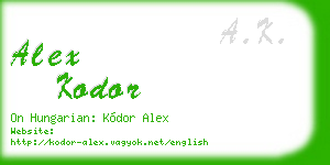 alex kodor business card
